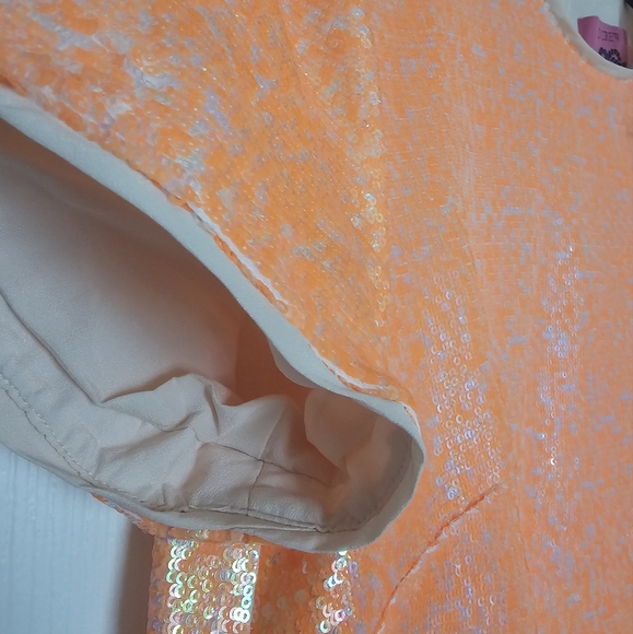 NWT J. Crew Orange Sequin Statement Dress Size 10 - Picture 7 of 9